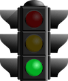 Traffic light with greenlight on