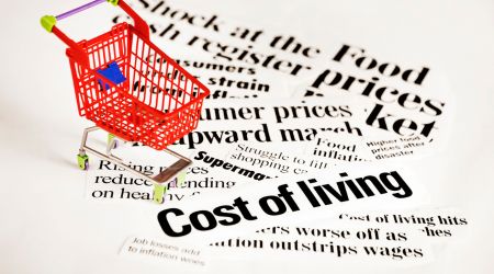 Which living costs are rising and falling the most in Canada?